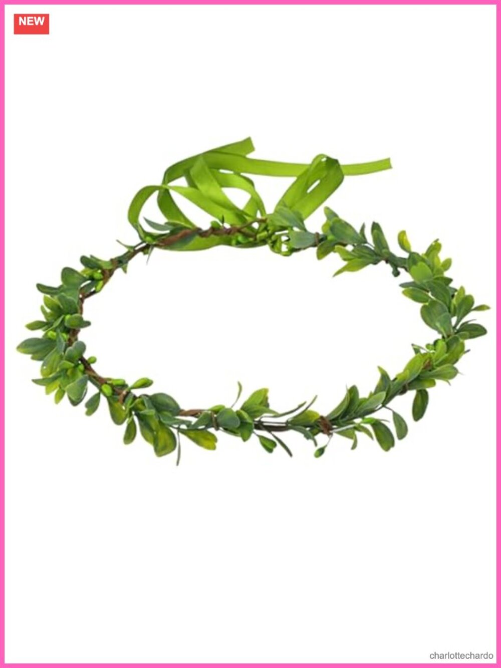Boho Leaf Crown Bridal Flower Headband with Adjustable Ribbon